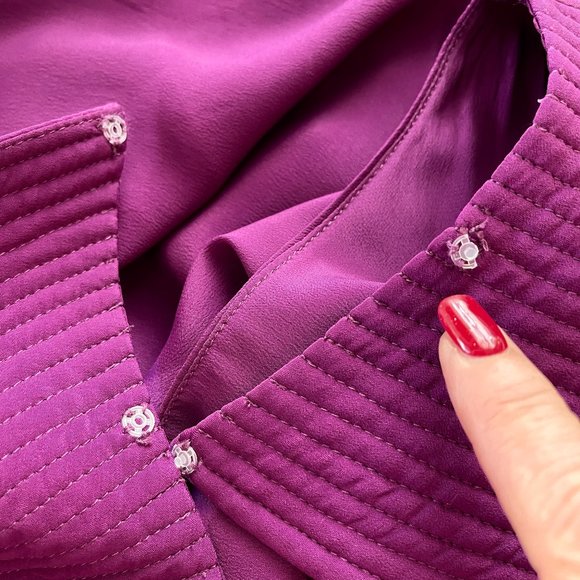 Auc NWT Off-White "Floral Print Here" Asymmetric Crepe De Chine Dress - Picture 17 of 17